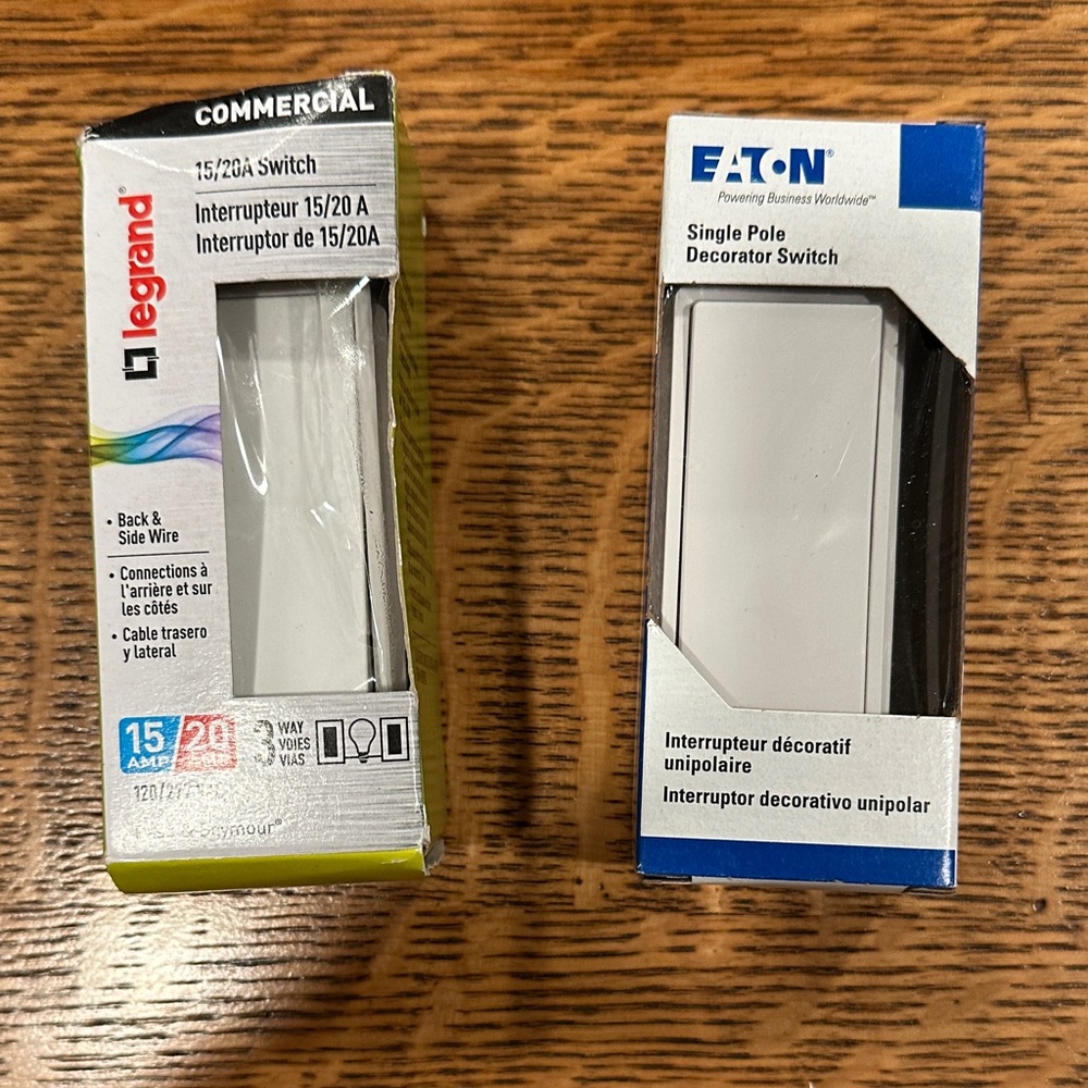 Legrand and Eaton Light Switches